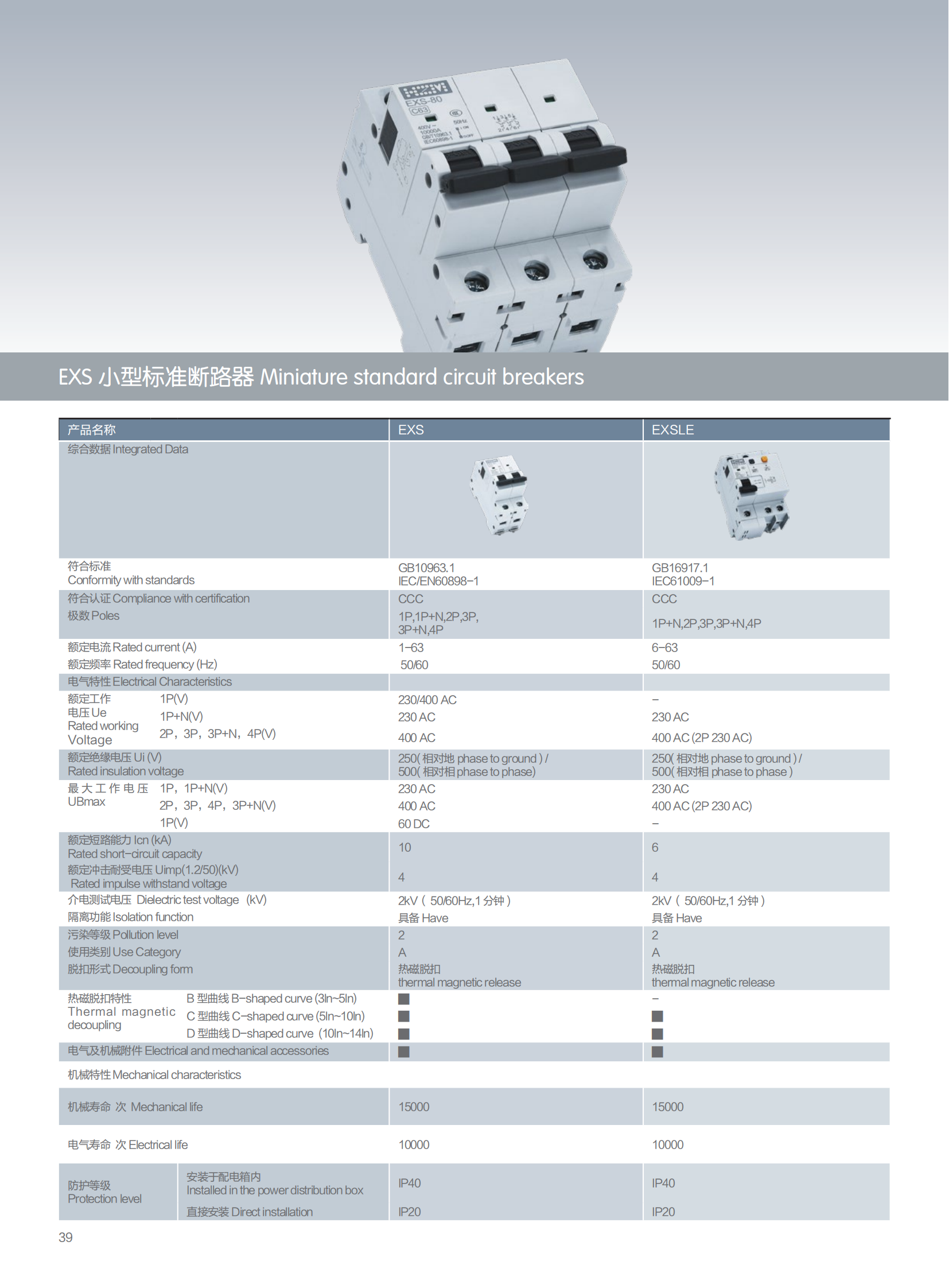 EXS 小型标准断路器